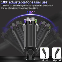 5-in-1 Car Charger with RGB LED Lights &amp; Perfume Diffuser – USB-C PD Fast Charging Adapter